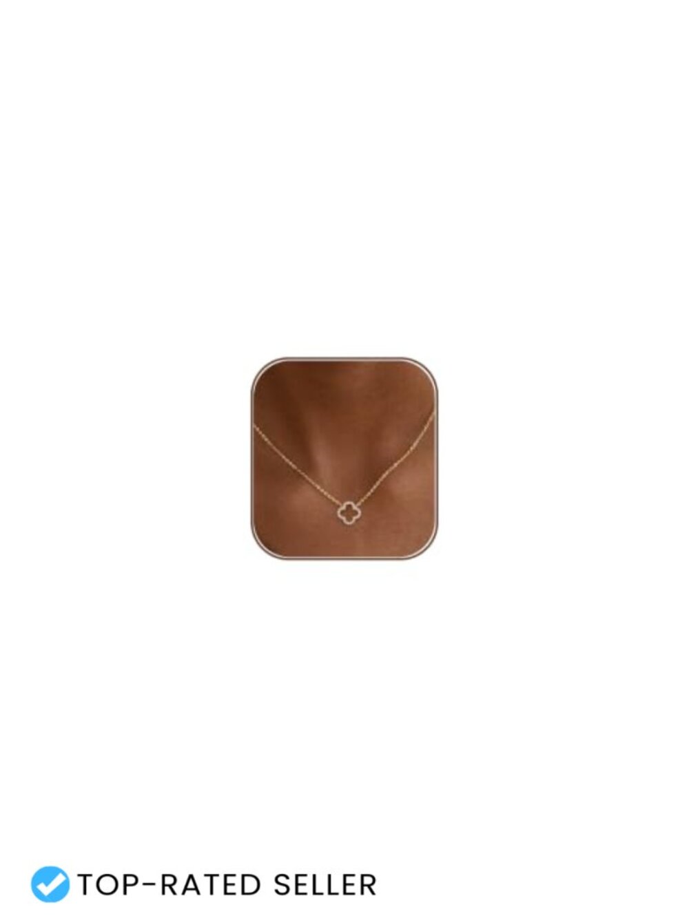 14K Gold Plated Clover Pendant Necklace Dainty CZ Pendant for Women